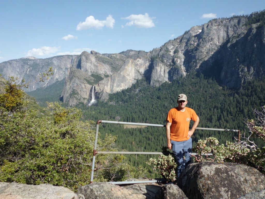 Picture of Steve standing in front of the Rainbow View railing: