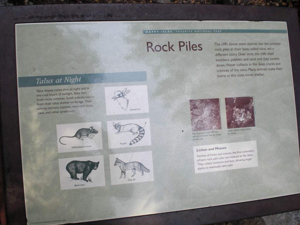 The Rock Piles sign is the starting point for the hike to Sierra Point: