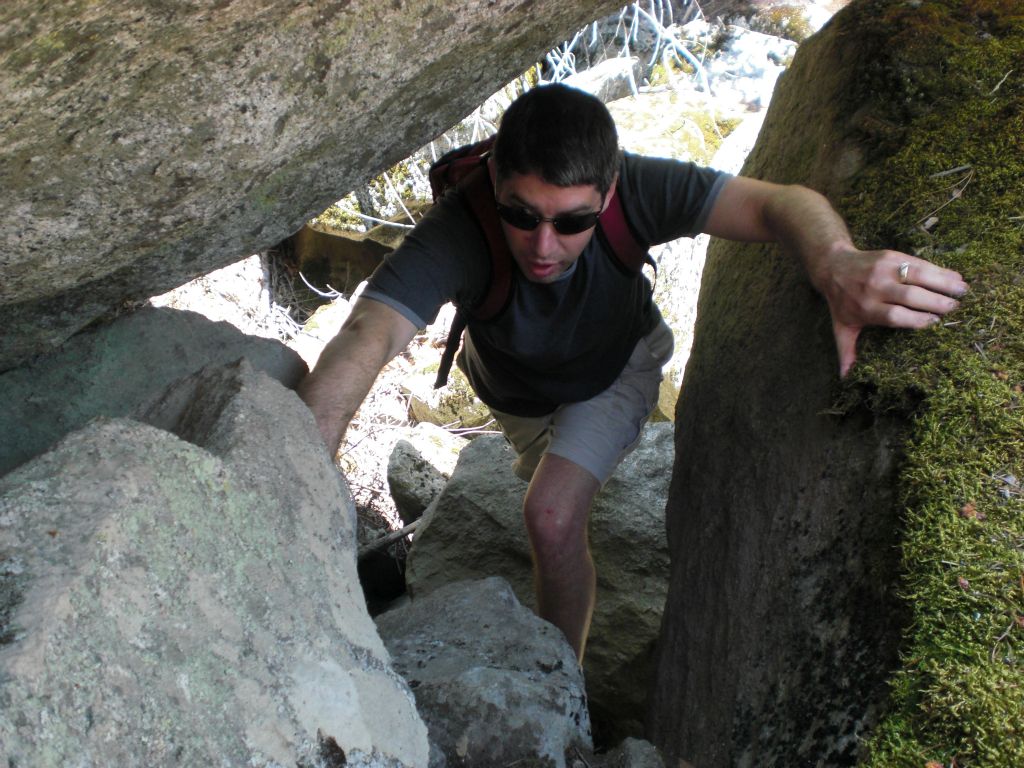 The huge boulders must be navigated around and sometimes directly through them: