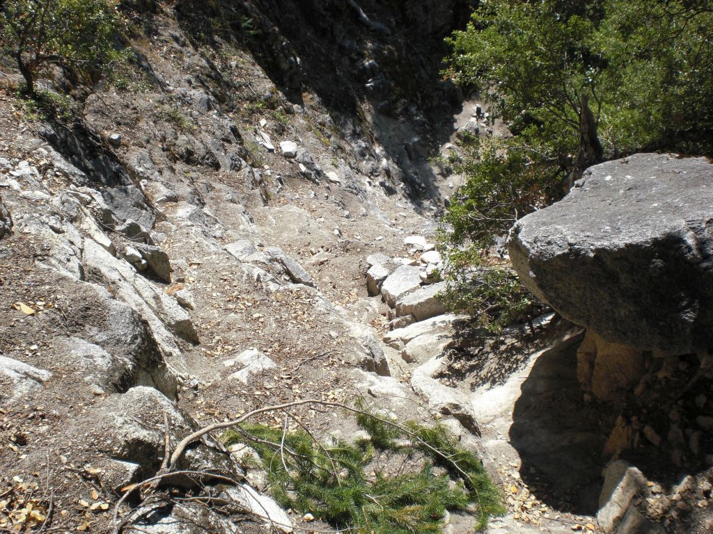 Once I made it up the obstacle, I looked back down.  You can see why it would be easier to make it up if somebody dropped a rope down as a safety line: