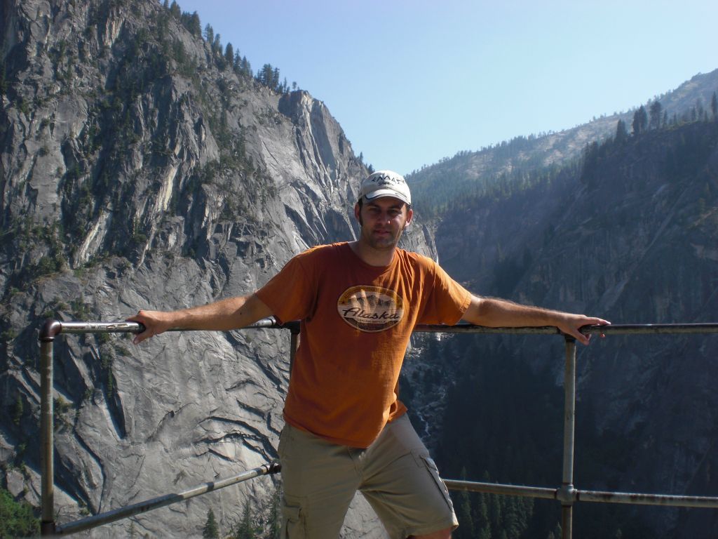 A picture of Steve at Sierra Point with Illilouette Gorge in the background: