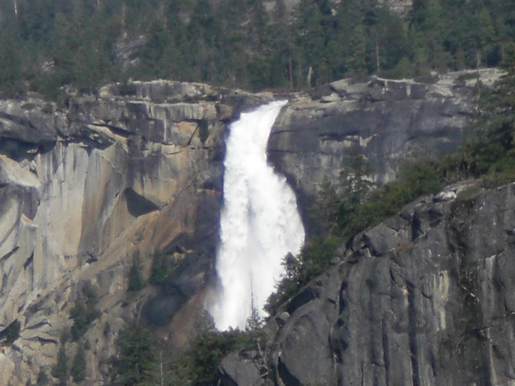 Nevada Fall's unique curved shape was also clearly visible from Sierra Point: